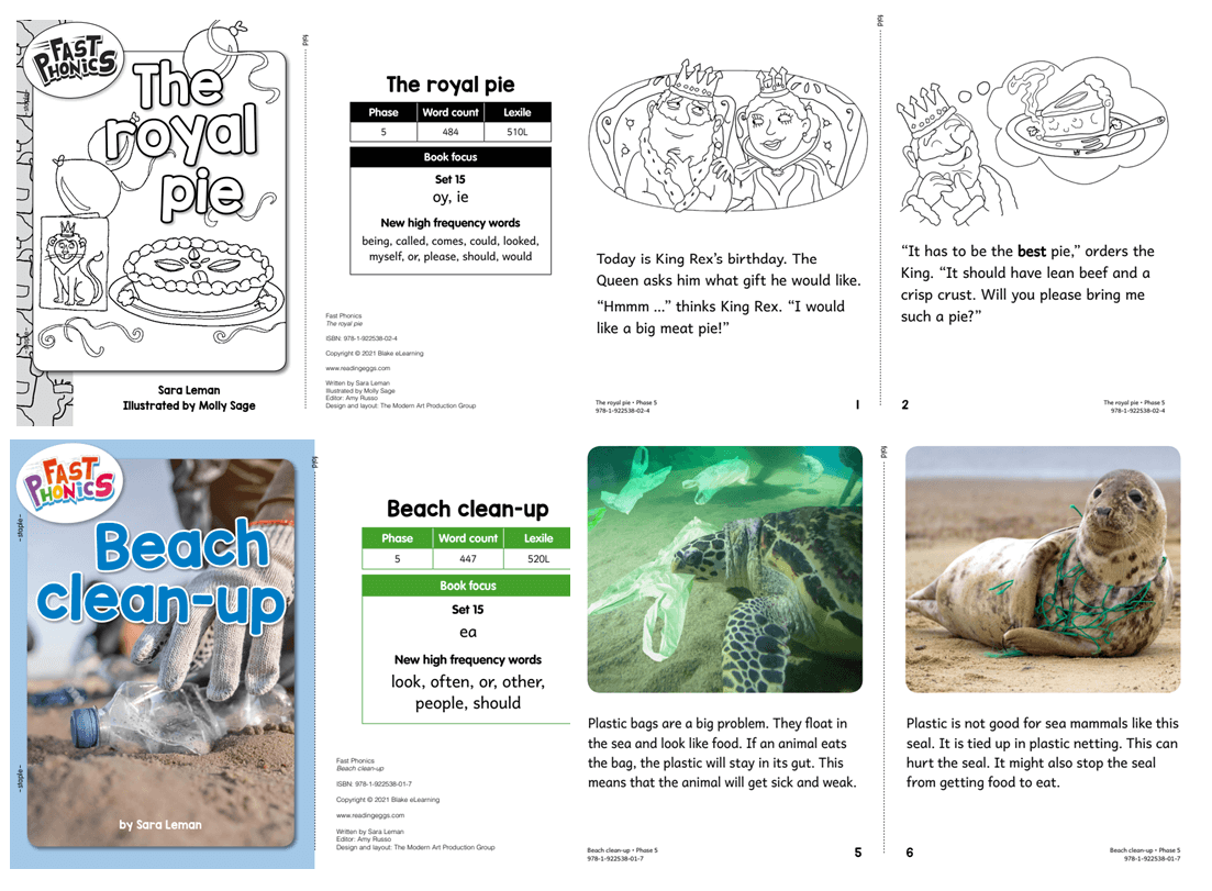 A coloured and black and white decodable readers (printable)