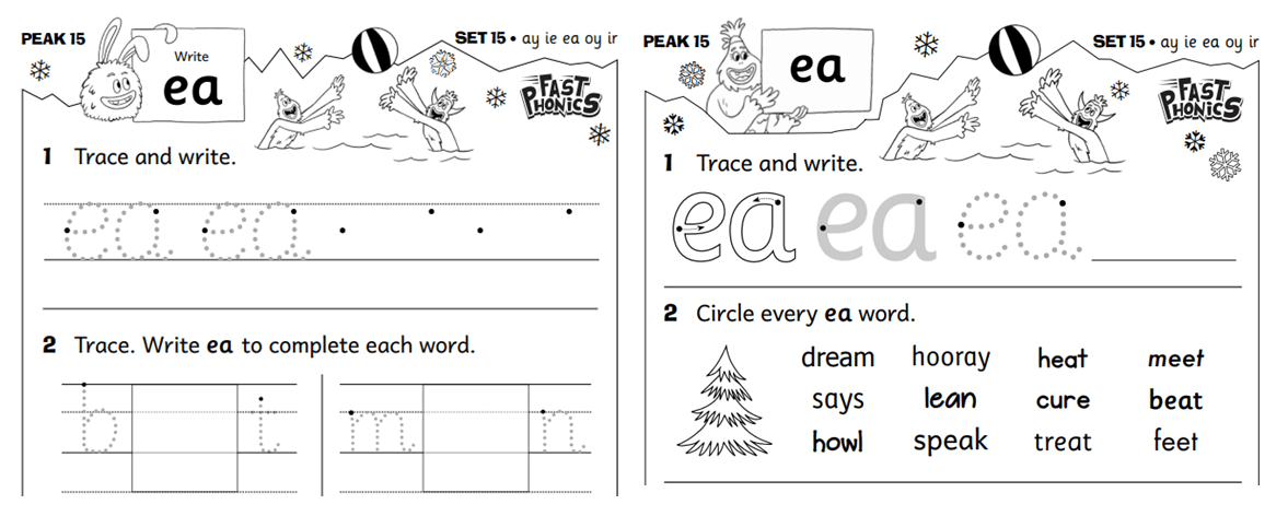 Handwriting and phonics worksheets