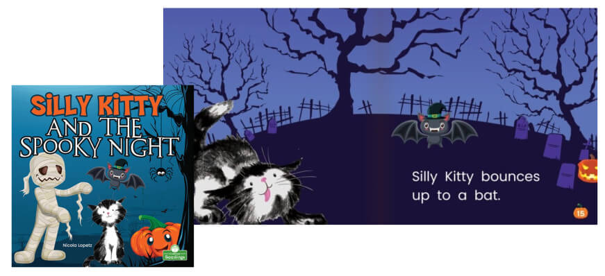 Halloween books for kids - Silly kitty and the spooky night